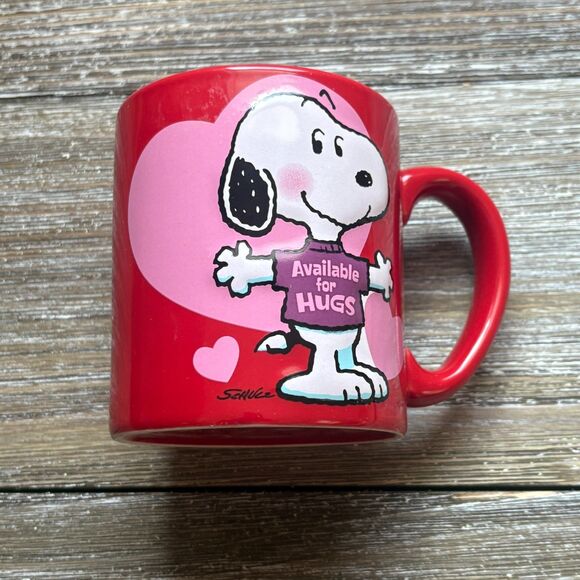 Hallmark Schultz Peanuts Snoopy Available For Hugs 3D Valentine Coffee Mug 16oz. - Picture 1 of 3